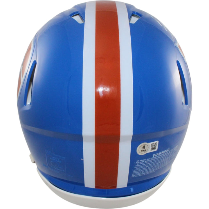 John Elway Bo Nix Autographed Denver Broncos Pro TB Helmet Beckett Witness 55246