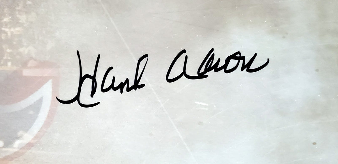 Hank Aaron Signed Framed 10x30 Panoramic Photo Milwaukee Braves Fanatics