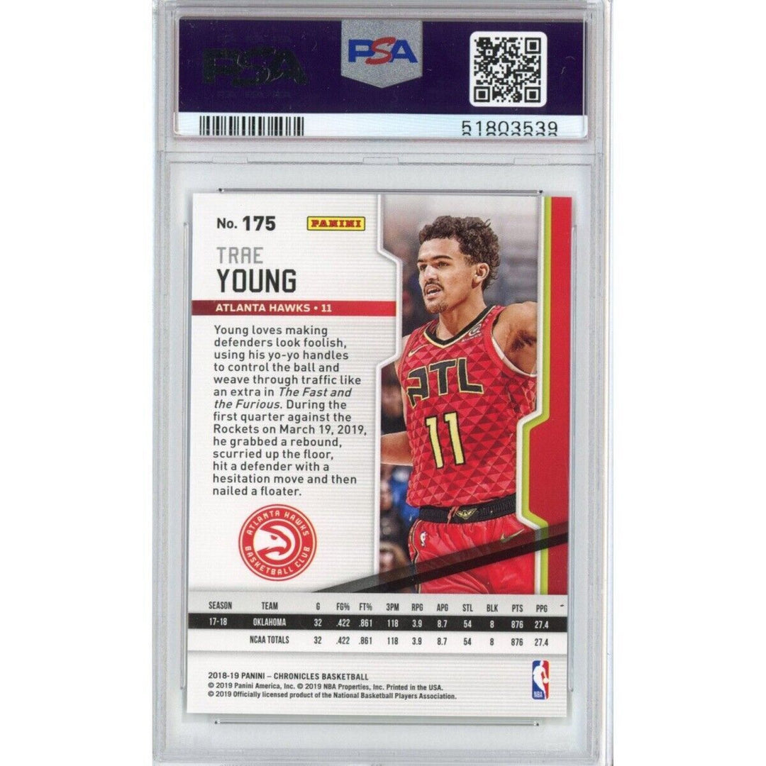 Graded 2018-19 Panini Chronicles TRAE YOUNG #175 Rookie Basketball Card PSA 10