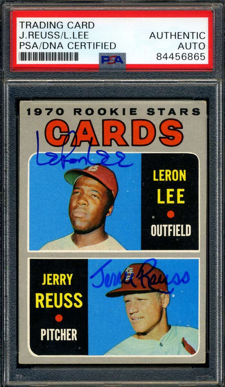 Leron Lee Jerry Reuss PSA DNA Signed 1970 Topps Rookie Autograph