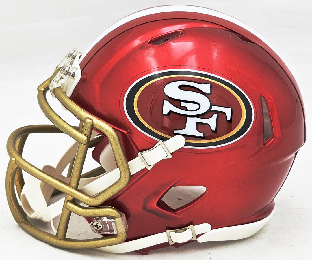 Bryant Young Auto Signed 49ers Flash Red Speed Mini Helmet "HOF 22" Beckett Wit