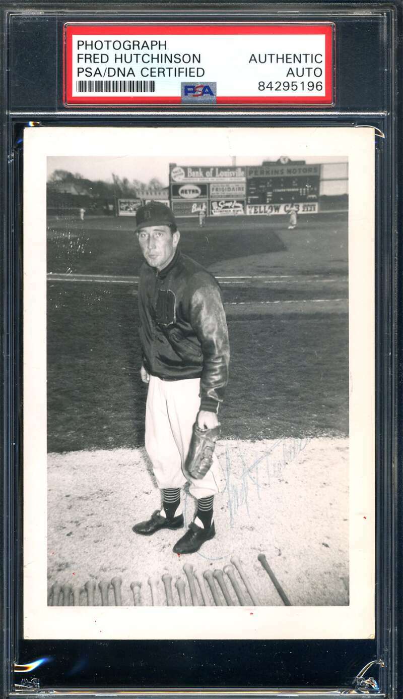 Fred Hutchinson PSA DNA Coa Hand Signed 1950`s Original Photo Tigers Autograph