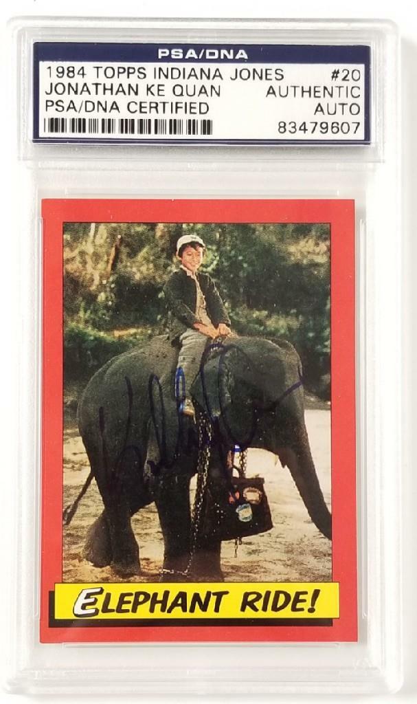 Jonathan Ke Quan signed 1984 Topps Indiana Jones #20 Elephant Ride! card PSA/DNA