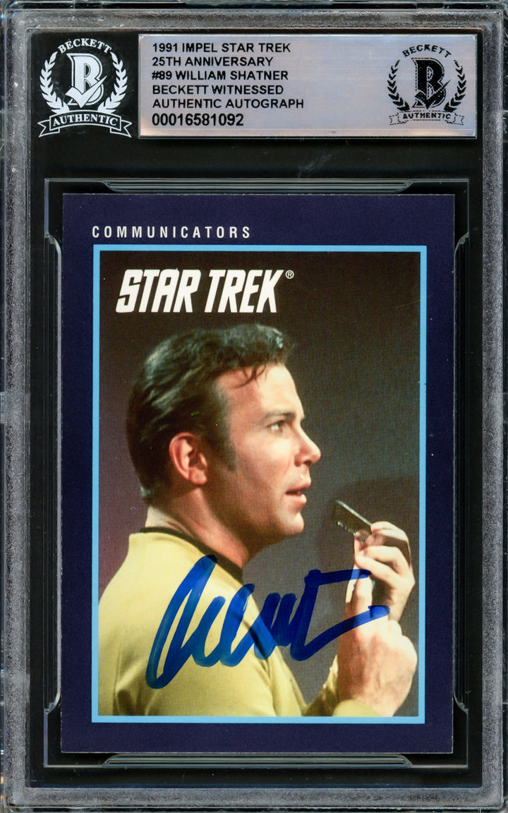 William Shatner Signed 1991 Impel 25th Anniversary Card 89 Star Trek Beckett