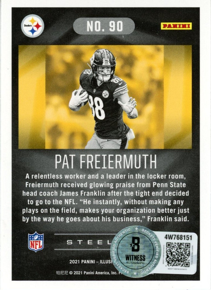 Pat Freiermuth Autographed 2021 Illusions Black Foil #90 Card Beckett 57001