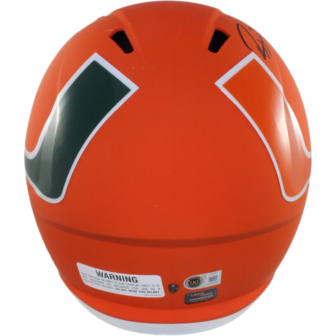 Ray Lewis Signed Miami Hurricanes F/S AMP Helmet Beckett Witness 57532