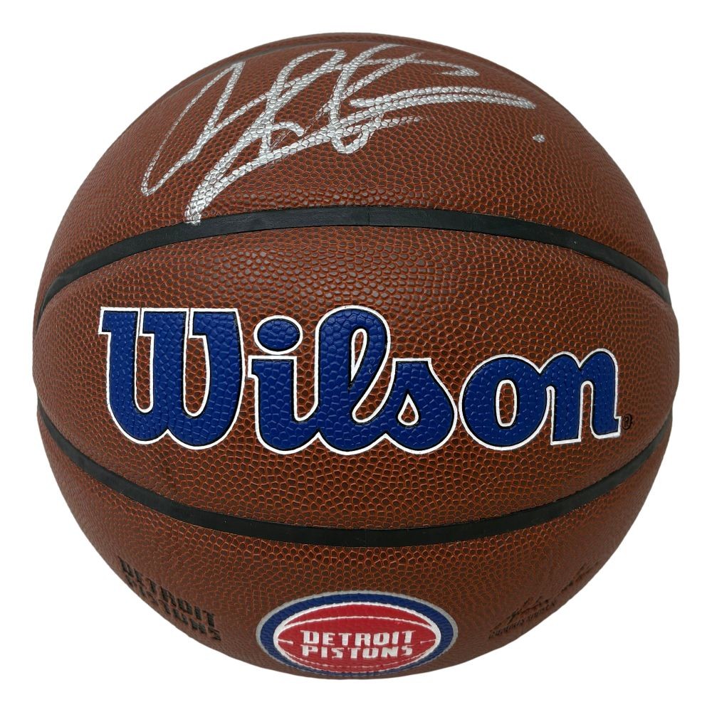 Dennis Rodman Signed Detroit Pistons NBA Wilson Logo Basketball JSA QR