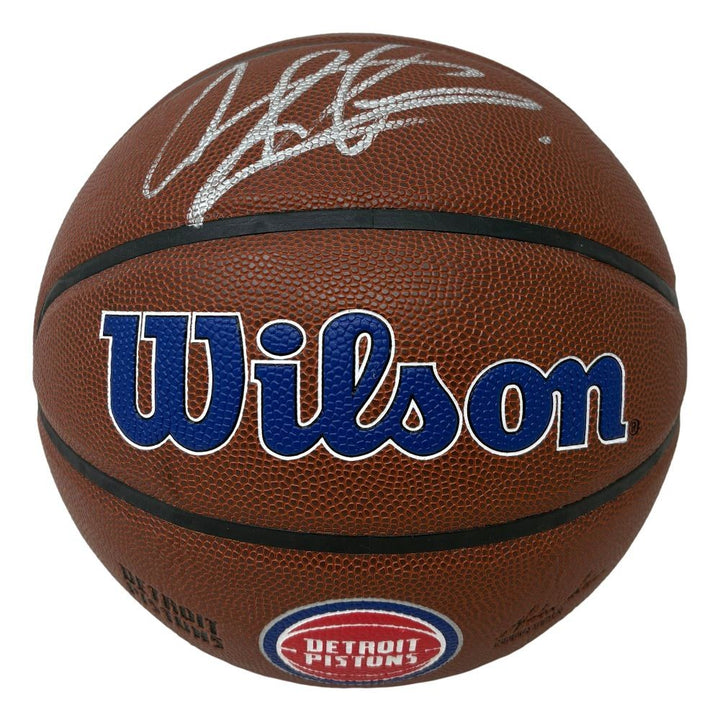 Dennis Rodman Signed Detroit Pistons NBA Wilson Logo Basketball JSA QR