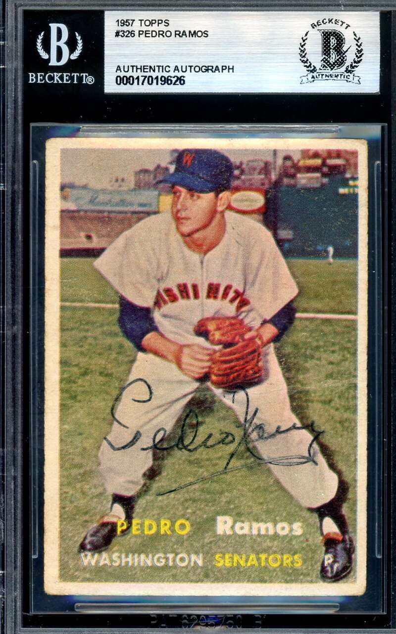 Pedro Ramos Beckett BAS Signed 1957 Topps Autograph
