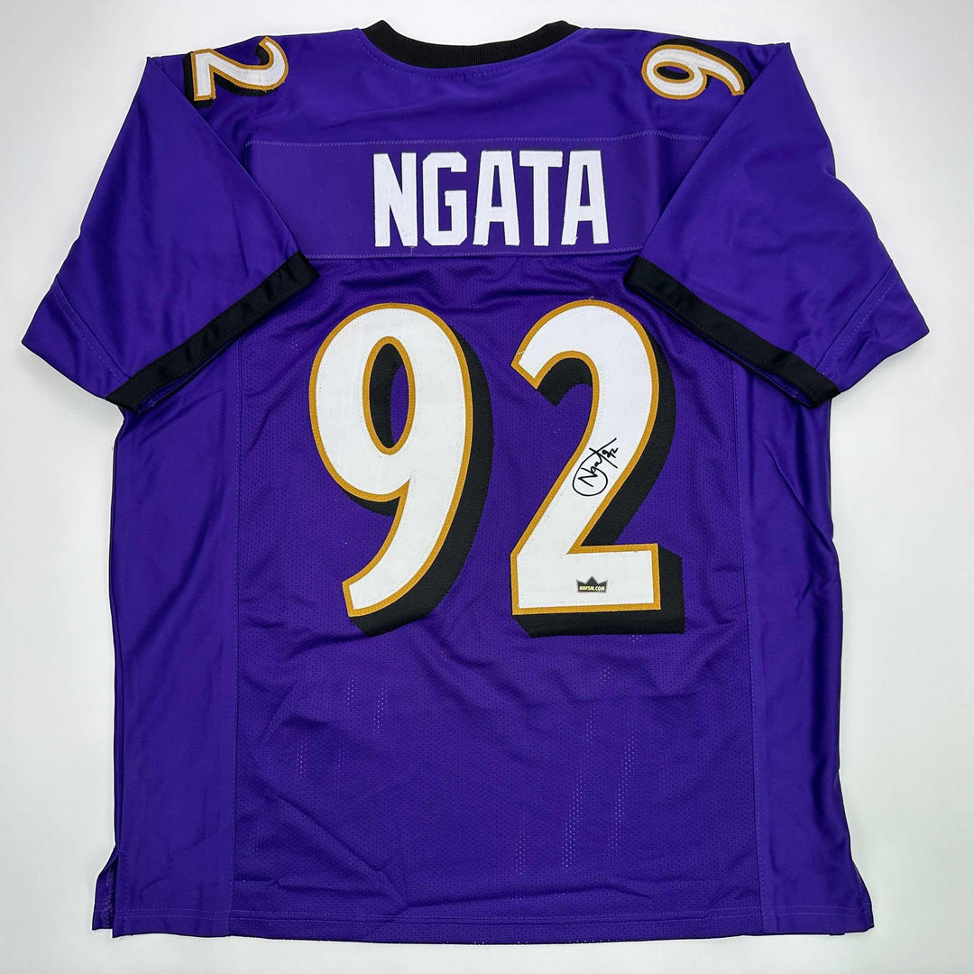 Facsimile Autographed Haloti Ngata Baltimore Purple Reprint Jersey Size Men's XL