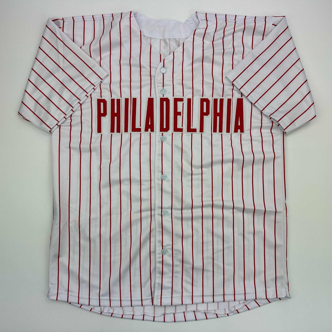 Facsimile Autographed Alec Bohm Philadelphia Pinstripe Reprint Jersey Men's XL