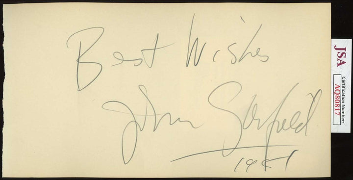 John Garfield JSA Coa Signed Vintage Album Page Autograph