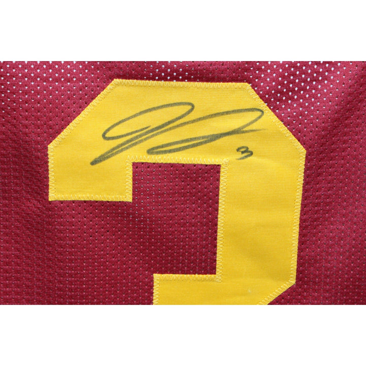 Jordan Addison Autographed/Signed College Style Red Jersey Beckett 42776