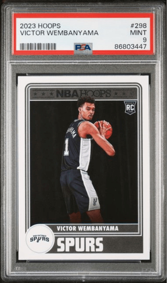 Graded 2023 Panini Hoops Victor Wembanyama #298 Rookie RC Basketball Card PSA 9