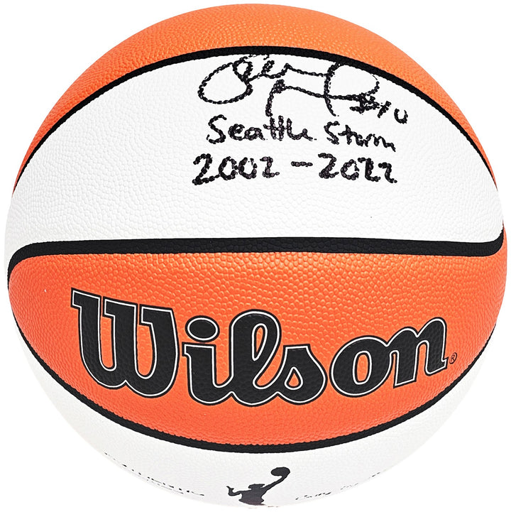 Sue Bird Auto Authentic White Panel I/O Basketball Storm 2002-2022 Beckett