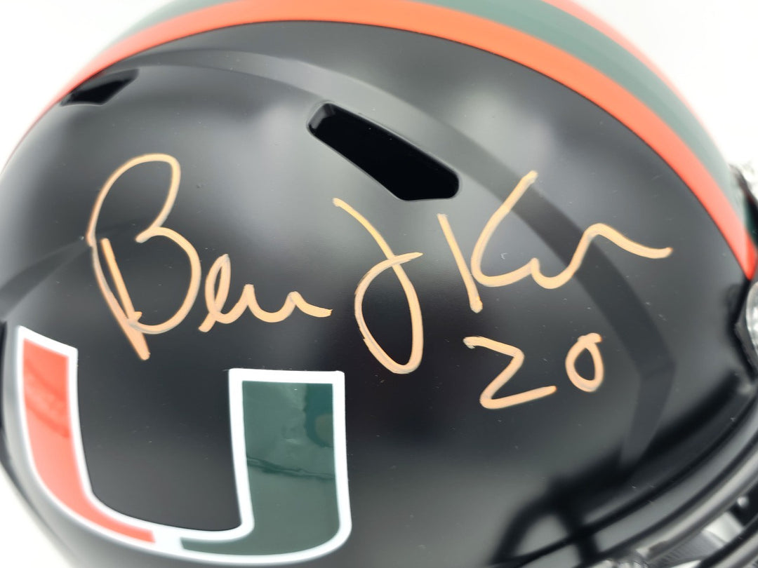 Bernie Kosar Auto Hurricanes Black Nights Full Size Speed Replica Helmet JSA