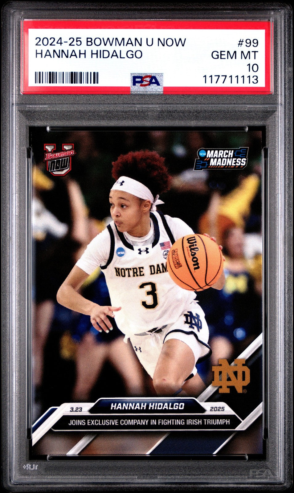 Graded 2024 Topps Bowman U Now Hannah Hidalgo #99 Rookie Card PSA 10