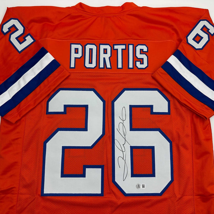 Autographed/Signed Clinton Portis Denver Retro Orange Jersey Beckett COA