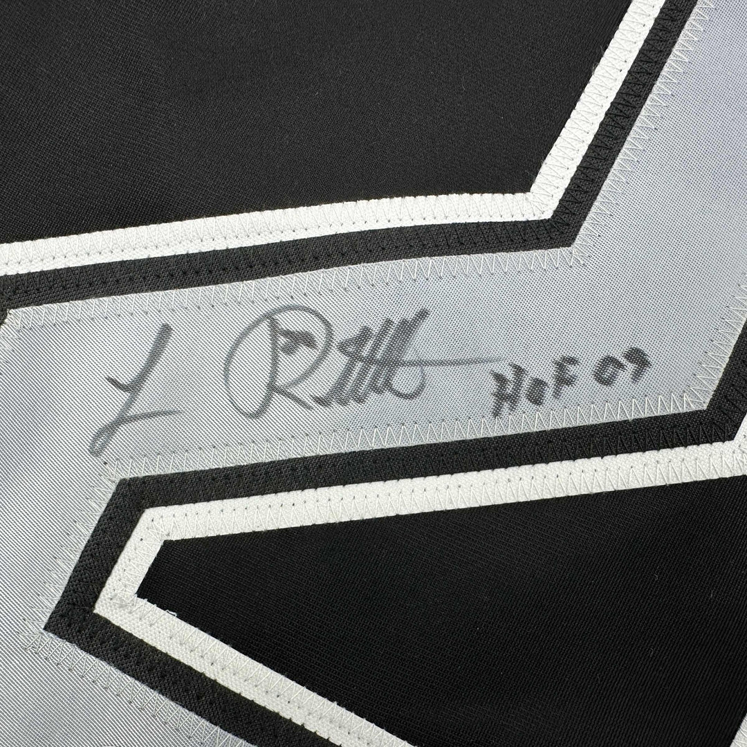 Autographed/Signed Luc Robitaille HOF 09 Los Angeles LA Black Jersey JSA COA