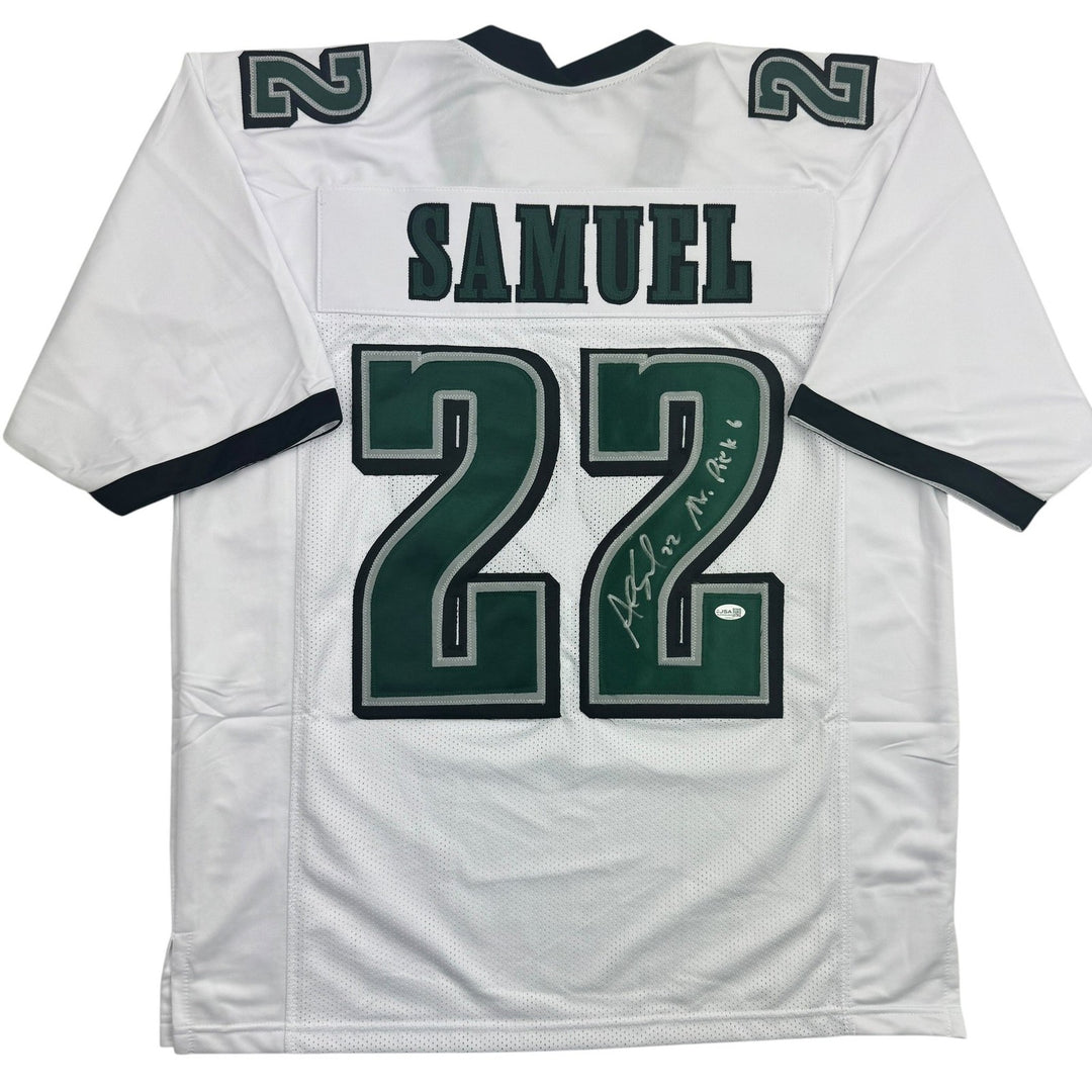 Autographed/Signed Asante Samuel Sr. "4x Pro Bowl" White Jersey JSA COA