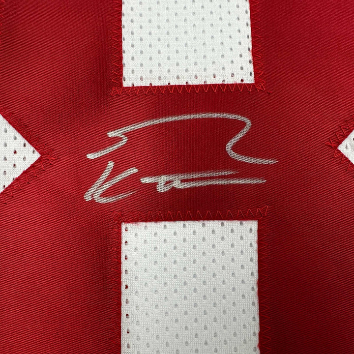 Autographed/Signed George Kittle San Francisco White Jersey Beckett BAS COA