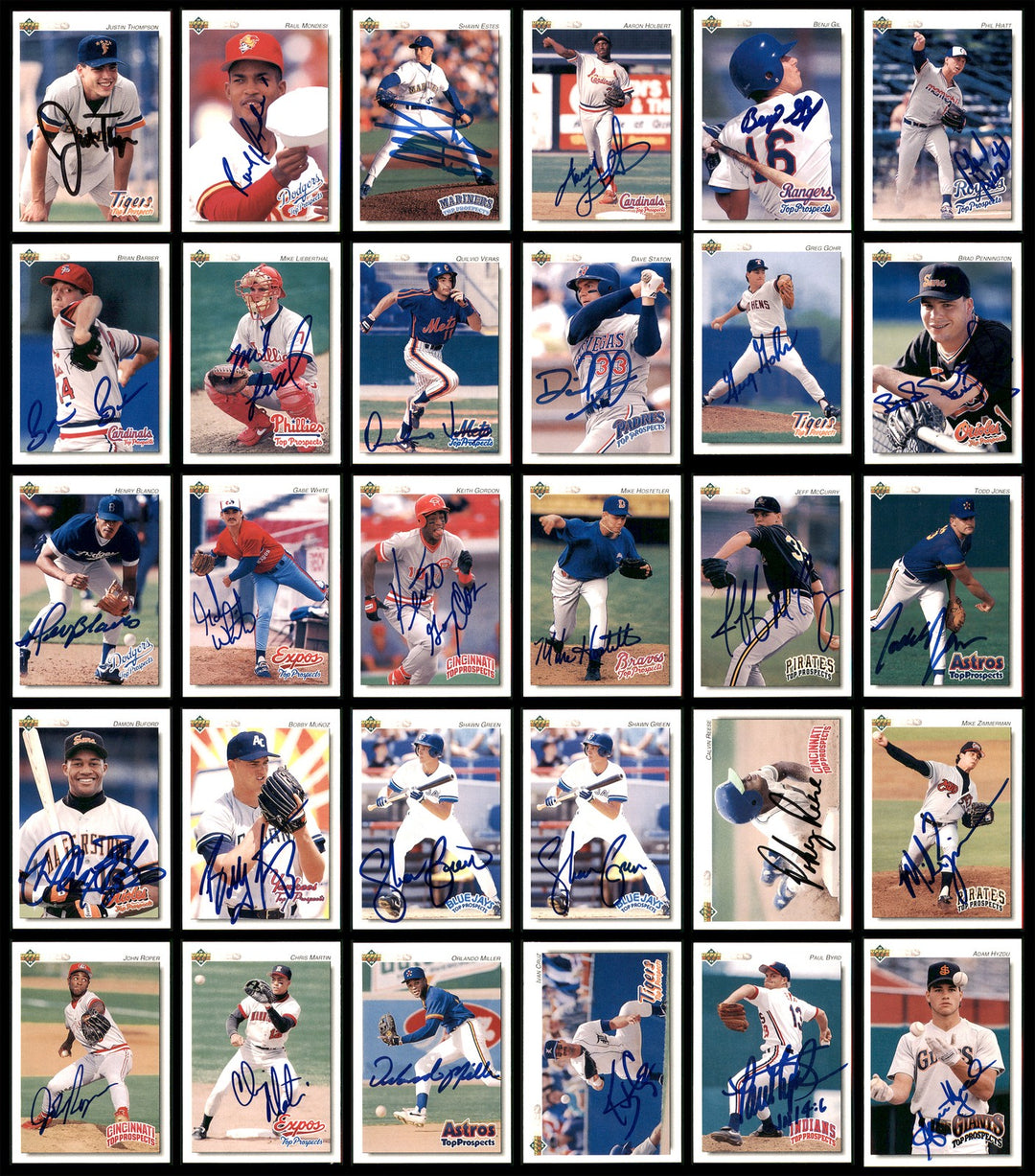 1992 Upper Deck Minor League Baseball Autographed Signed Cards Lot Of 123