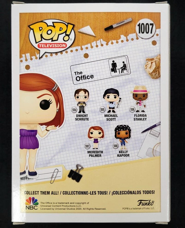 Kate Flannery signed Meredith Funko Pop! 1007 Office autograph (A)~ Beckett BAS