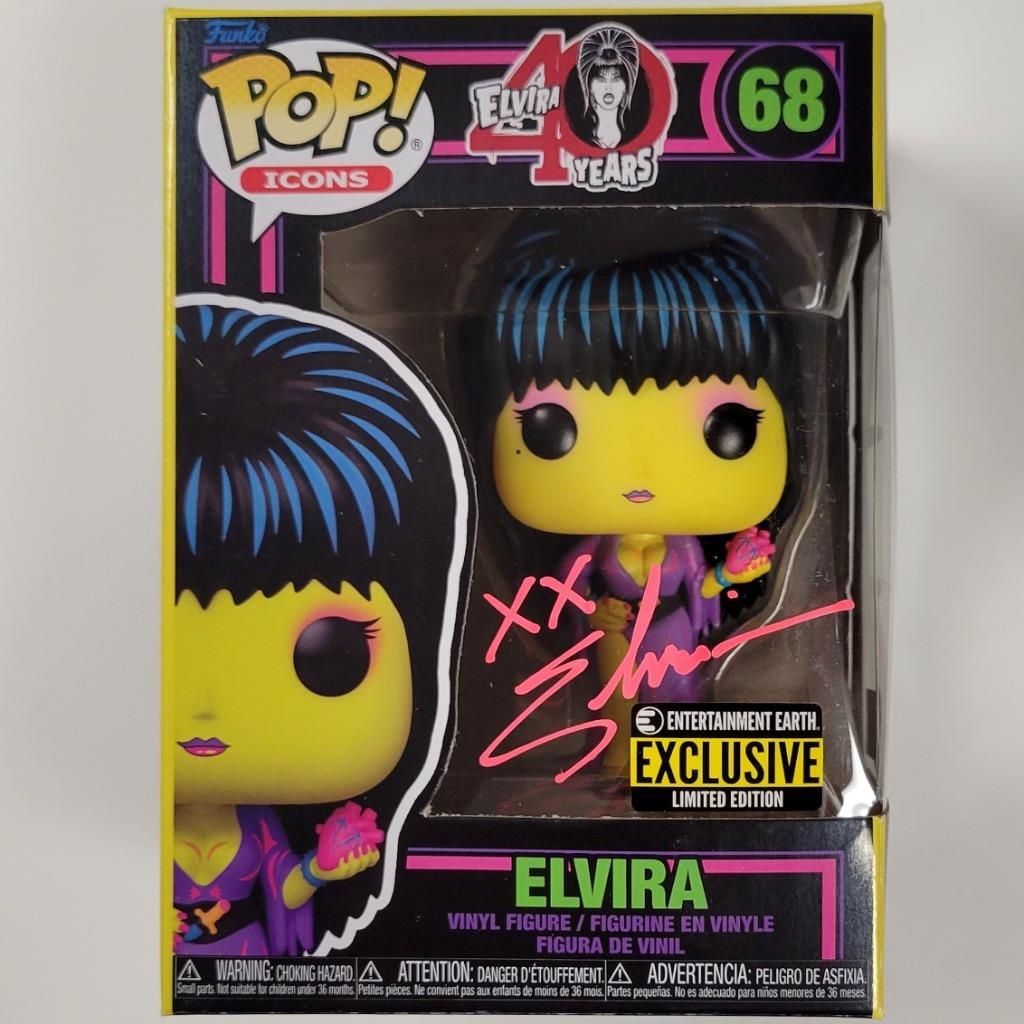 Elvira signed Black Light Funko Pop autograph pink ~ BAS Beckett Witness