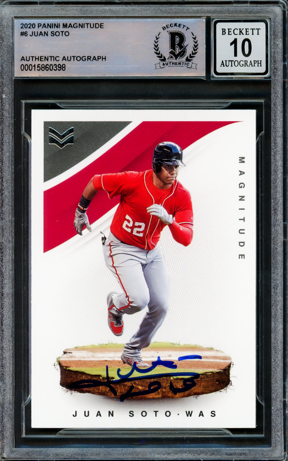 Juan Soto Autographed 2020 Panini Magnitude Card Yankees Gem 10 Auto Beckett