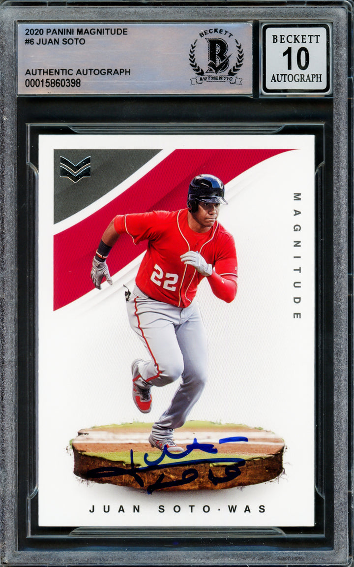 Juan Soto Autographed 2020 Panini Magnitude Card Yankees Gem 10 Auto Beckett