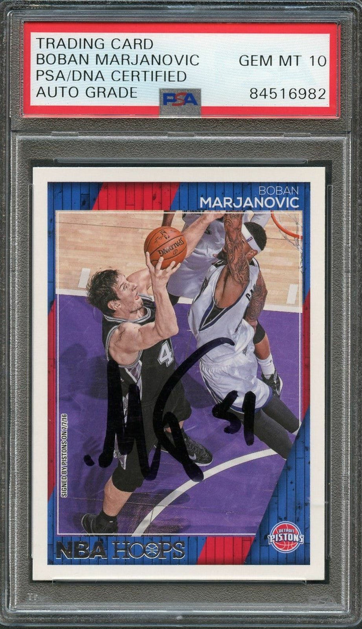 2016-17 NBA Hoops #233 Boban Marjanovic signed Auto 10 Card PSA/DNA Slabbed Pist