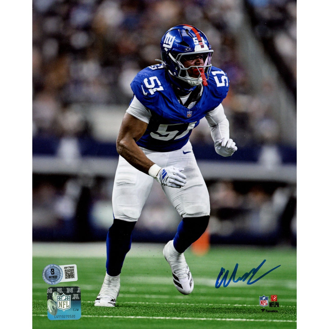 Abdul Carter Autographed New York Giants 8x10 Photo Beckett Witness 53445
