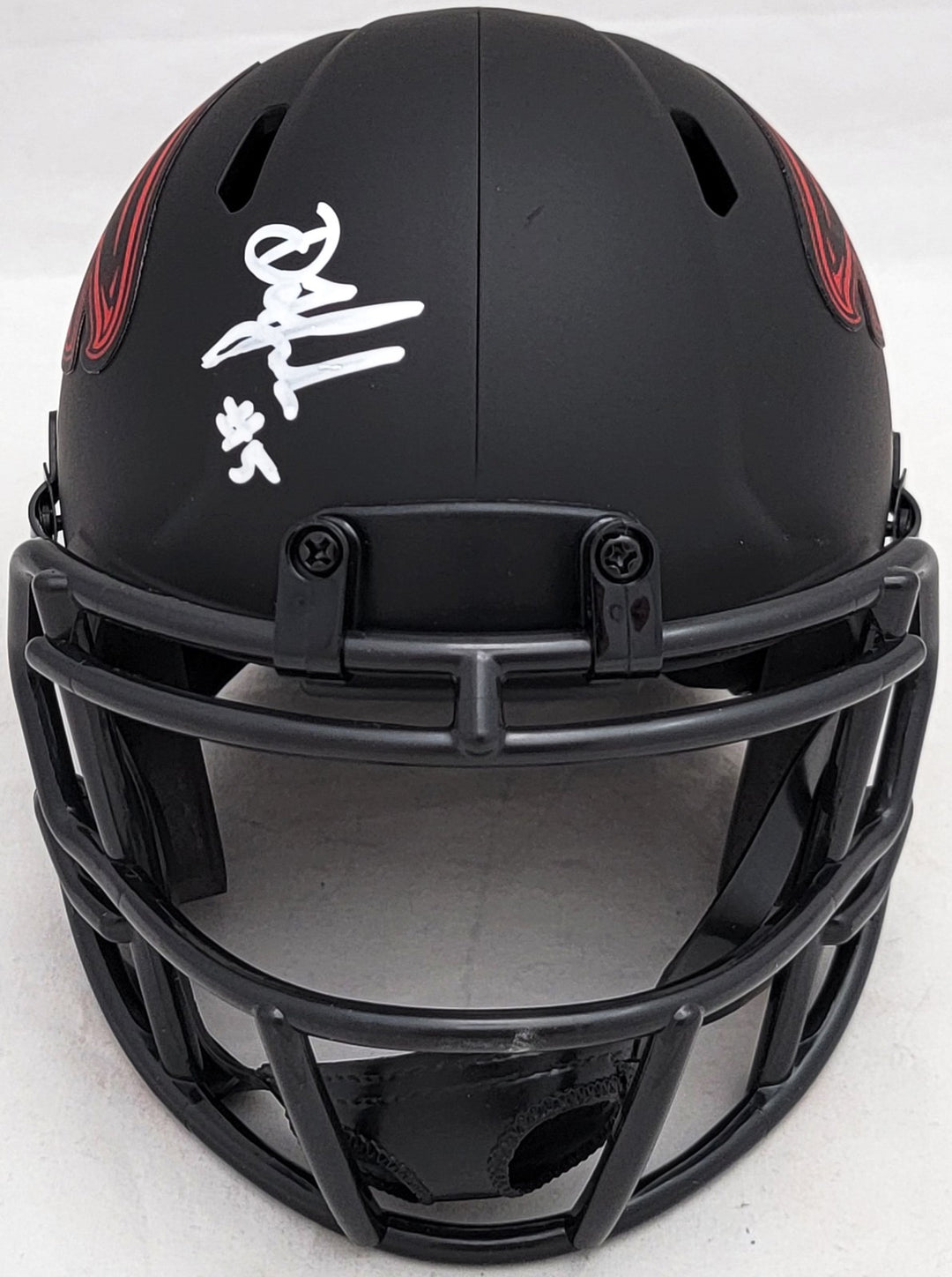 Drake London Signed Atlanta Falcons Eclipse Black Speed Mini Helmet Beckett