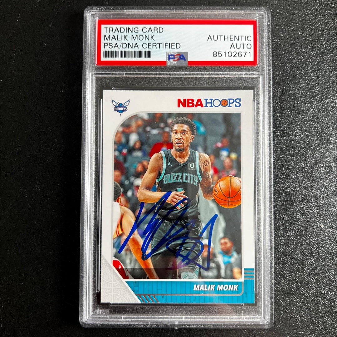 2019-20 Panini Hoops #264 Malik Monk Signed Card AUTO PSA Slabbed Hornets
