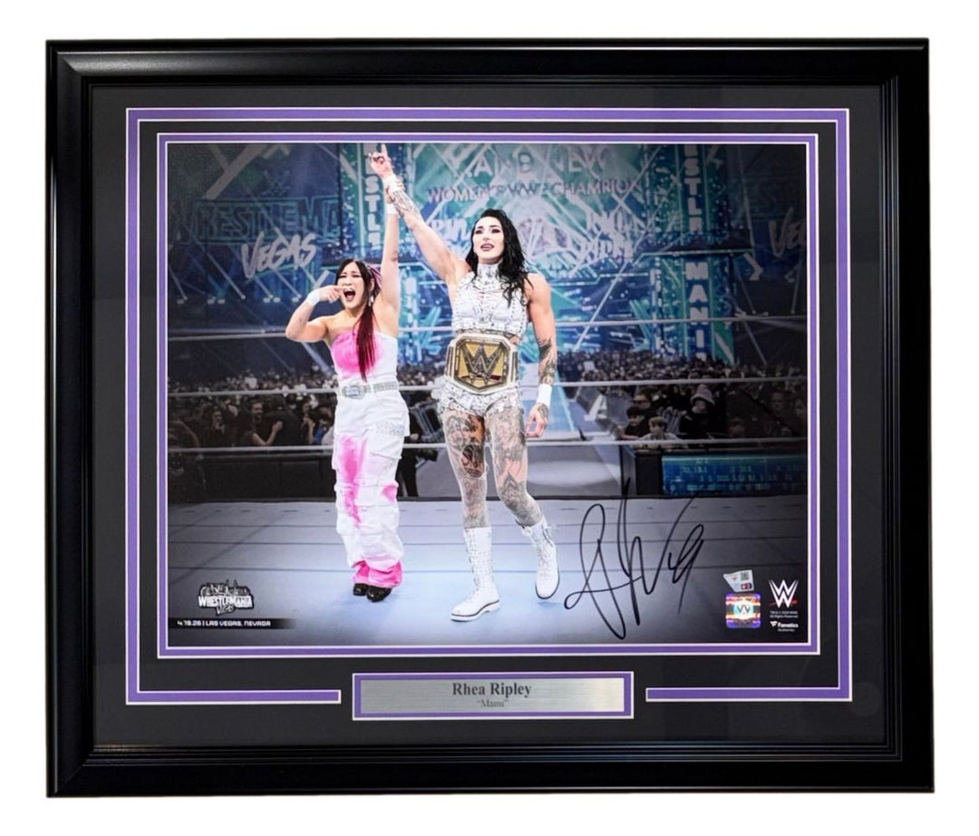 Rhea Ripley Signed Framed 16x20 WWE Wrestlemania Vegas Photo Fanatics