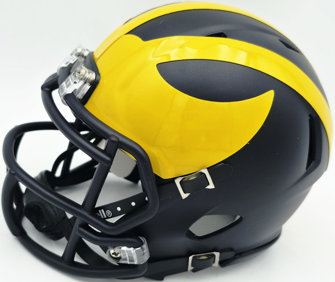 Mike Sainristil Auto Michigan Wolverines Blue Speed Mini Helmet 23 Natl Champs