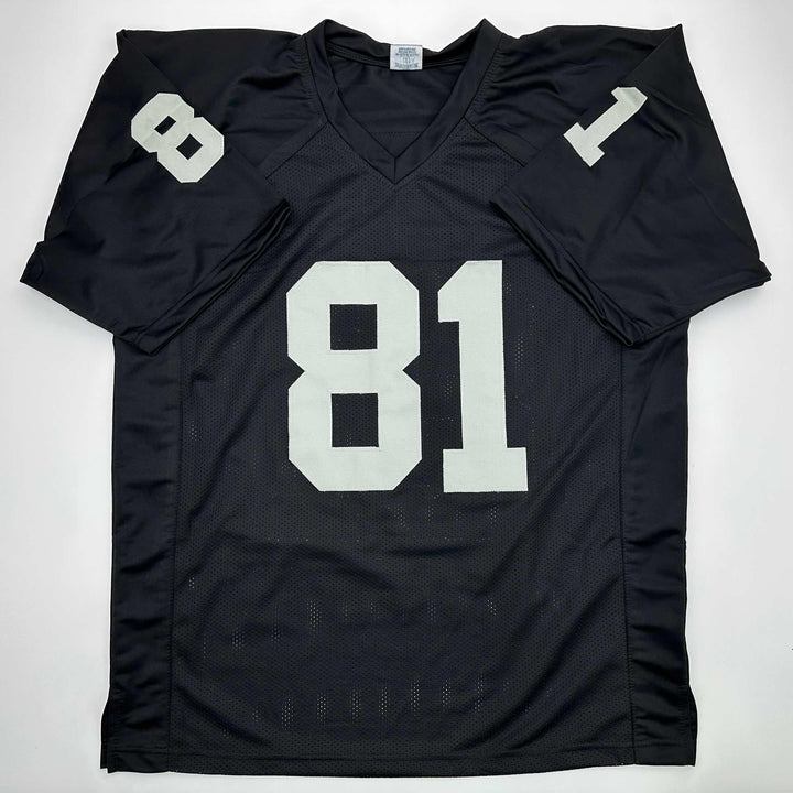 Facsimile Autographed Tim Brown Oakland Las Vegas Black Reprint Jersey Men's XL