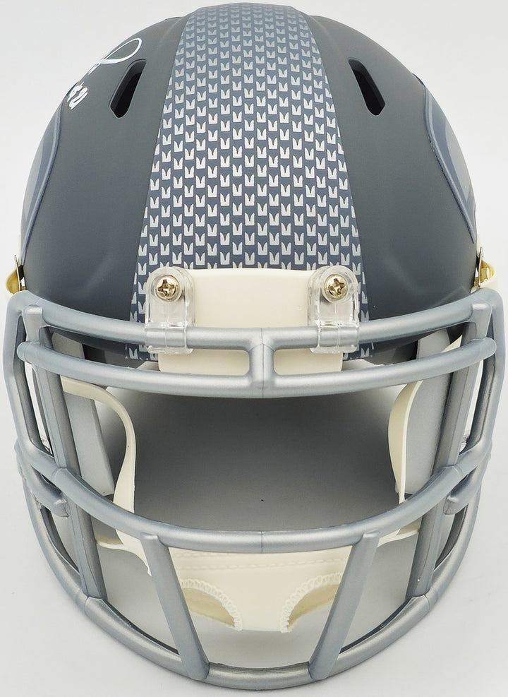 Devon Witherspoon Auto Seahawks Slate Silver Speed Replica Mini Helmet MCS Holo