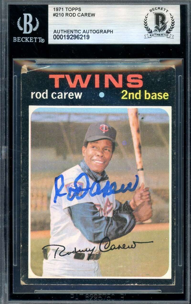 Rod Carew Beckett BAS Signed 1971 Topps Autograph