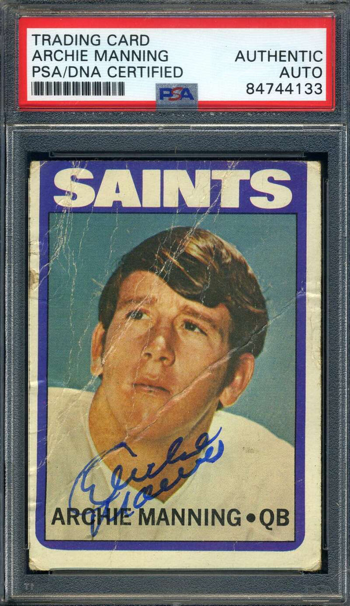 Archie Manning PSA DNA Signed 1972 Topps Rookie Autographed