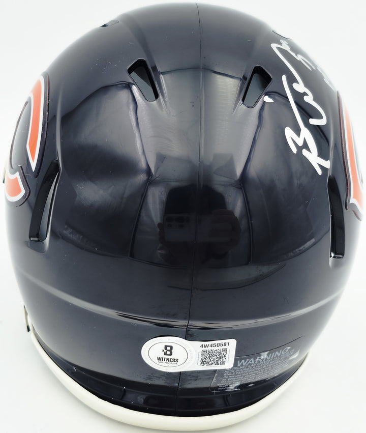 Brian Urlacher Auto Bears Blue Speed Mini Helmet "HOF 18" Beckett Witness