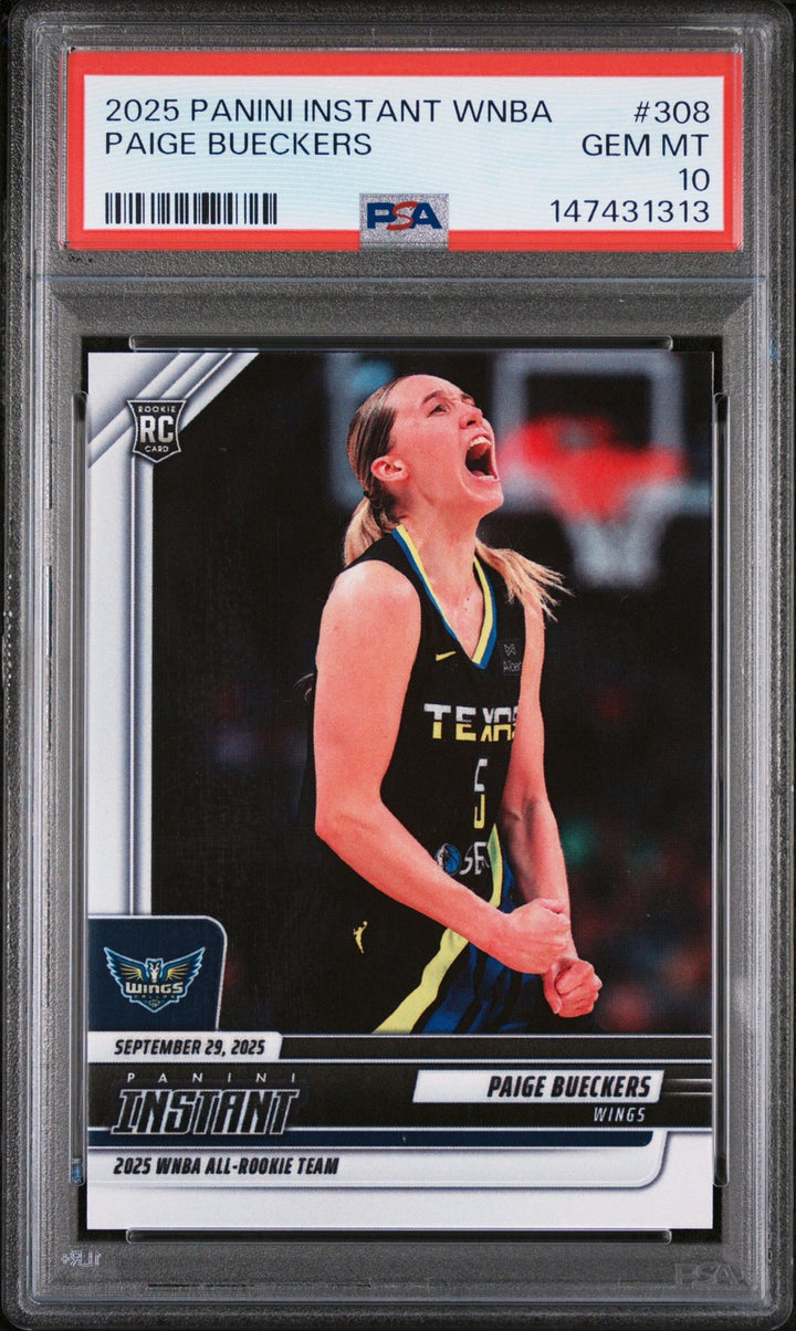 Graded 2025 Panini Instant Paige Bueckers #308 Rookie RC Basketball Card PSA 10
