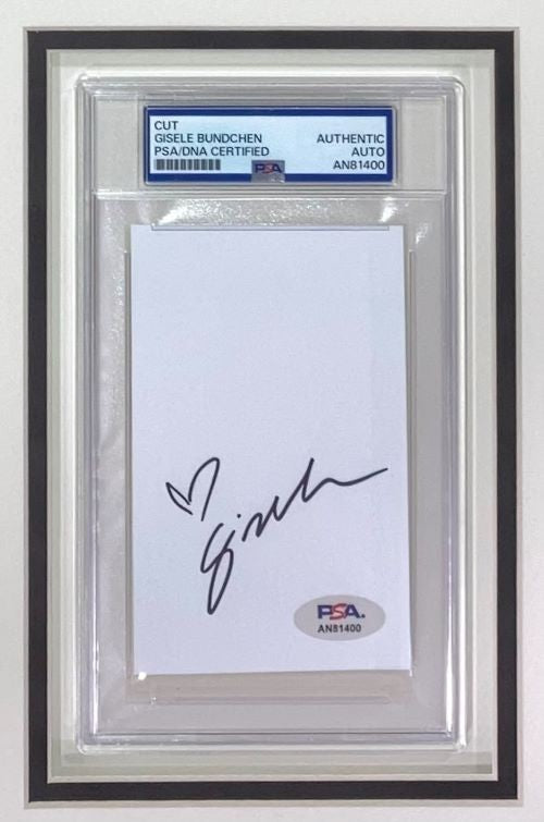 Gisele Bundchen Signed Framed Slabbed Cut Signature w/ 8x10 Photo PSA