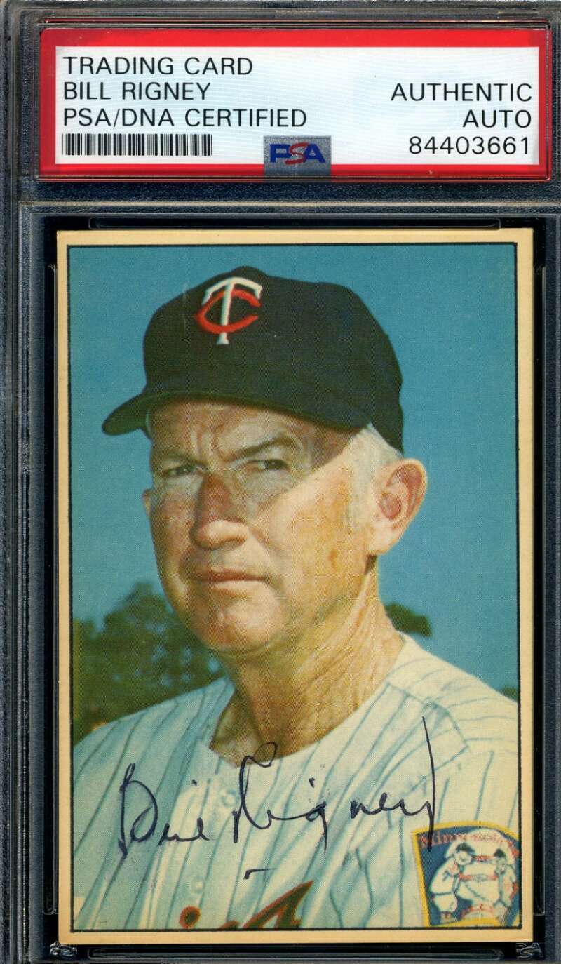 Bill Rigney PSA DNA Coa Signed 1978 BRF Frisz Minnesota Twins Autograph