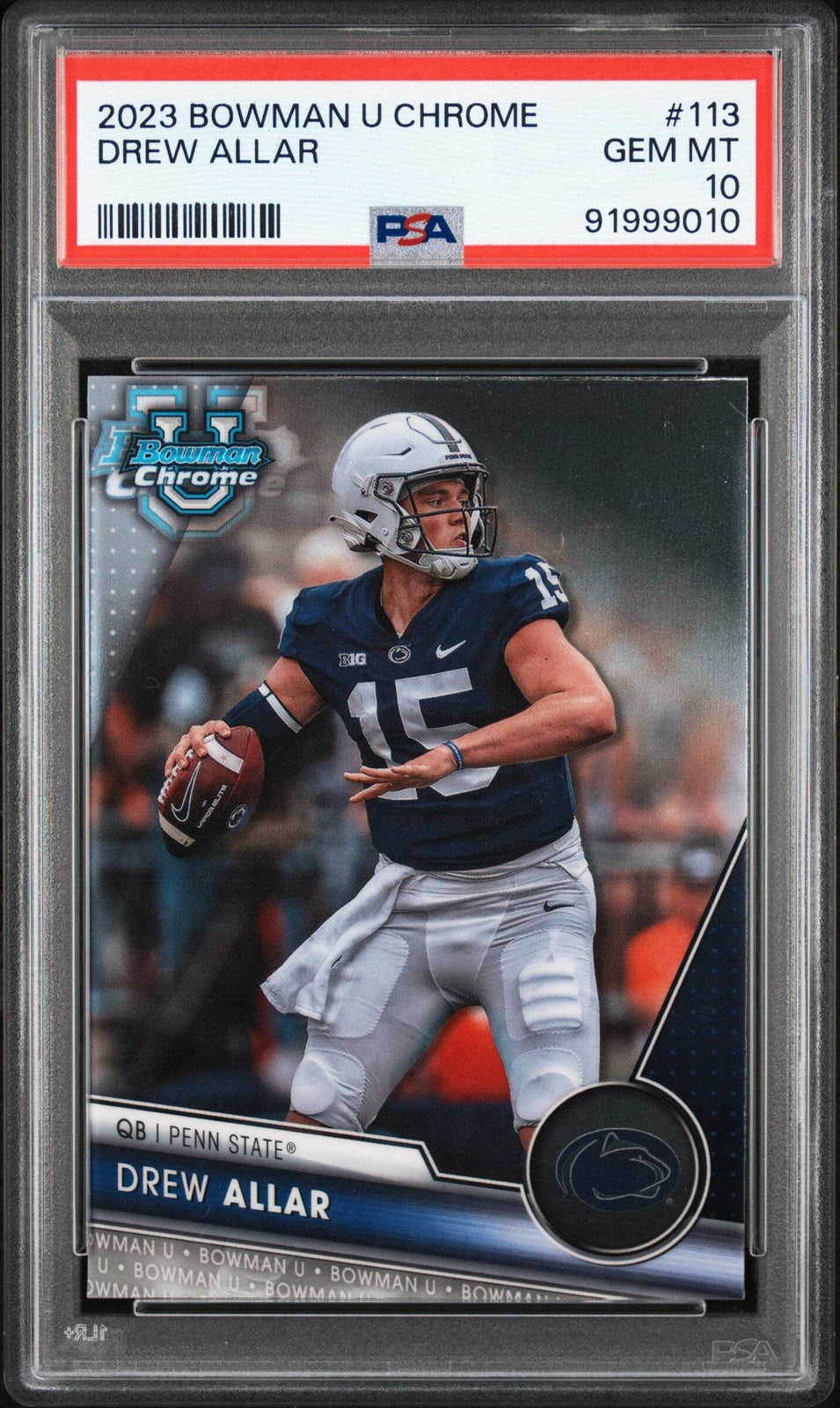 Graded 2023 Topps Bowman U Chrome Drew Allar #113 Rookie RC Football Card PSA 10