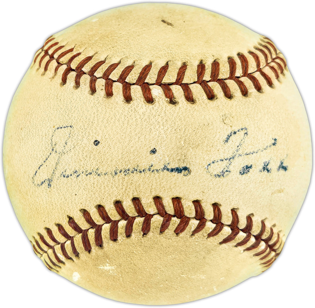 Jimmie Foxx Signed AL Baseball A's (Single Signed) PSA/DNA & Beckett AE41480