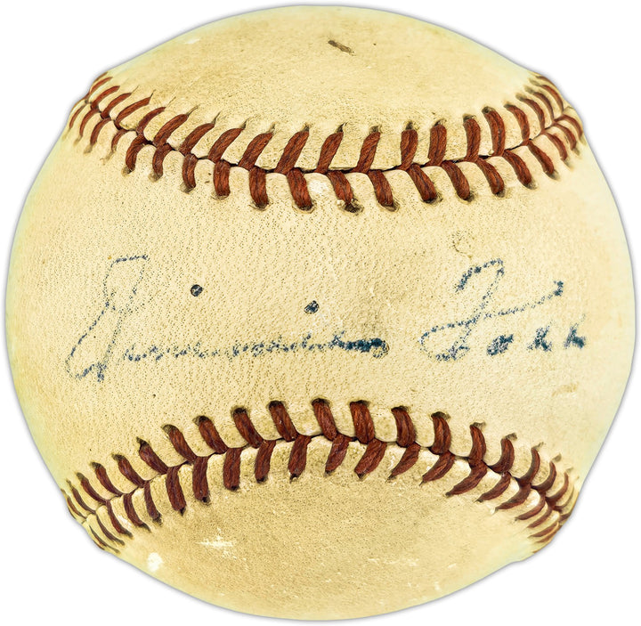 Jimmie Foxx Signed AL Baseball A's (Single Signed) PSA/DNA & Beckett AE41480