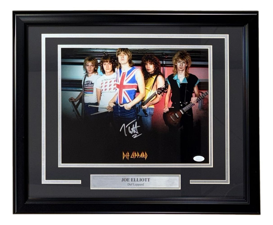 Joe Elliott Signed Framed 11x14 Def Leppard Band Collage Photo 1 JSA ITP