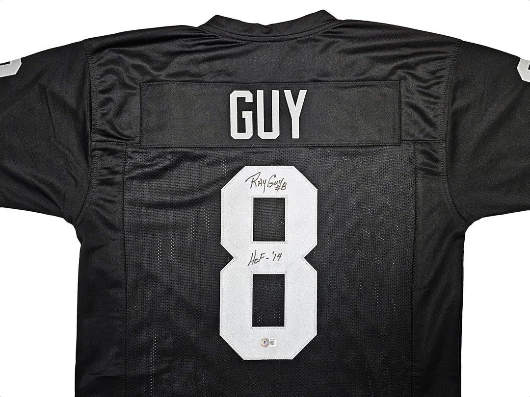 Oakland Raiders Ray Guy Signed Black Jersey "HOF '14" Beckett