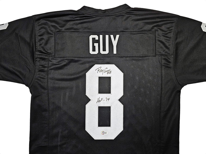 Oakland Raiders Ray Guy Signed Black Jersey "HOF '14" Beckett